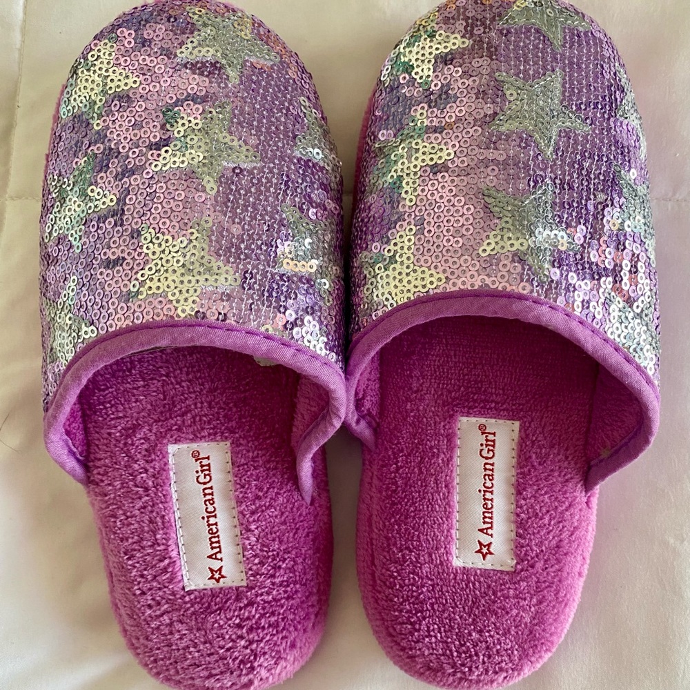 American Girl Starry Sequin Slippers. Size Sm. NWOT